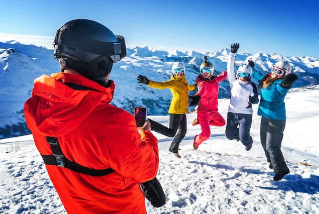 Les Menuires amis, famille, ski, photo