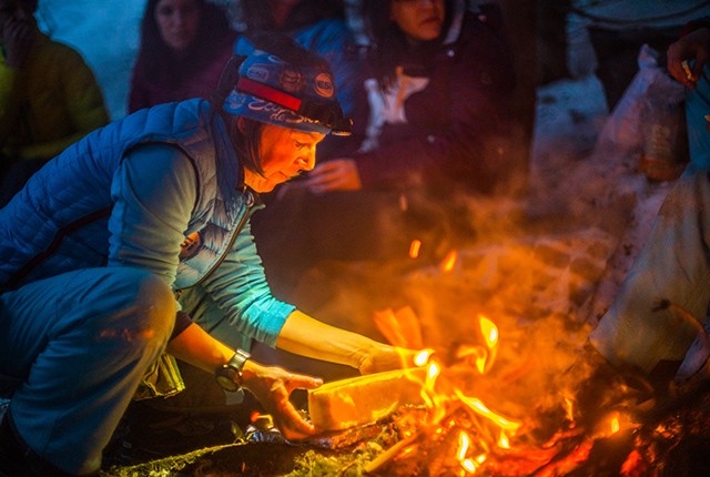 Cooking over a fire, Nendaz.