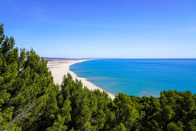 FR Leucate sea coast mediterranean south beach Pyrenees Orientales in Languedoc-Roussillon France