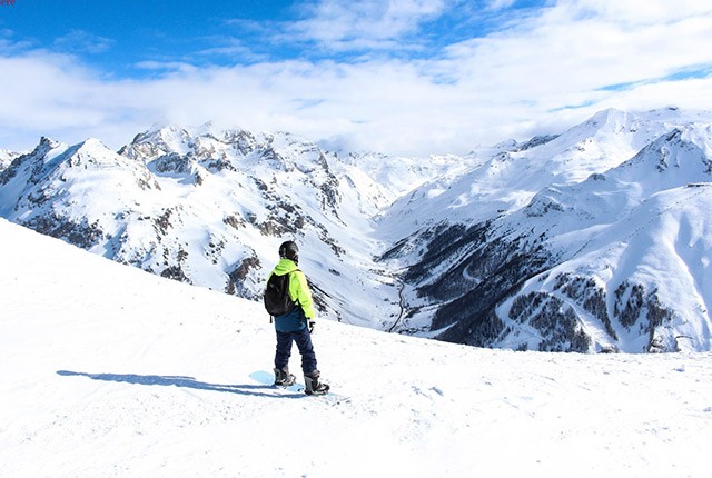 Snowboarding Val d'Isere.